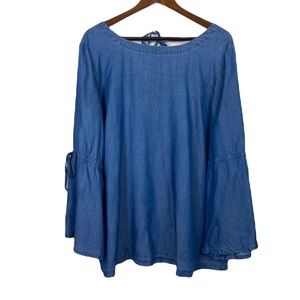 Loft Bell sleeve chambray Blouse